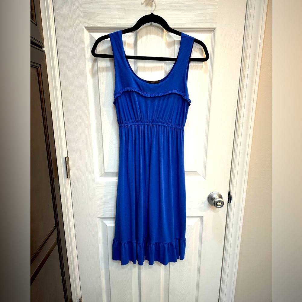 Soprano royal blue tank dress with ruffles size M